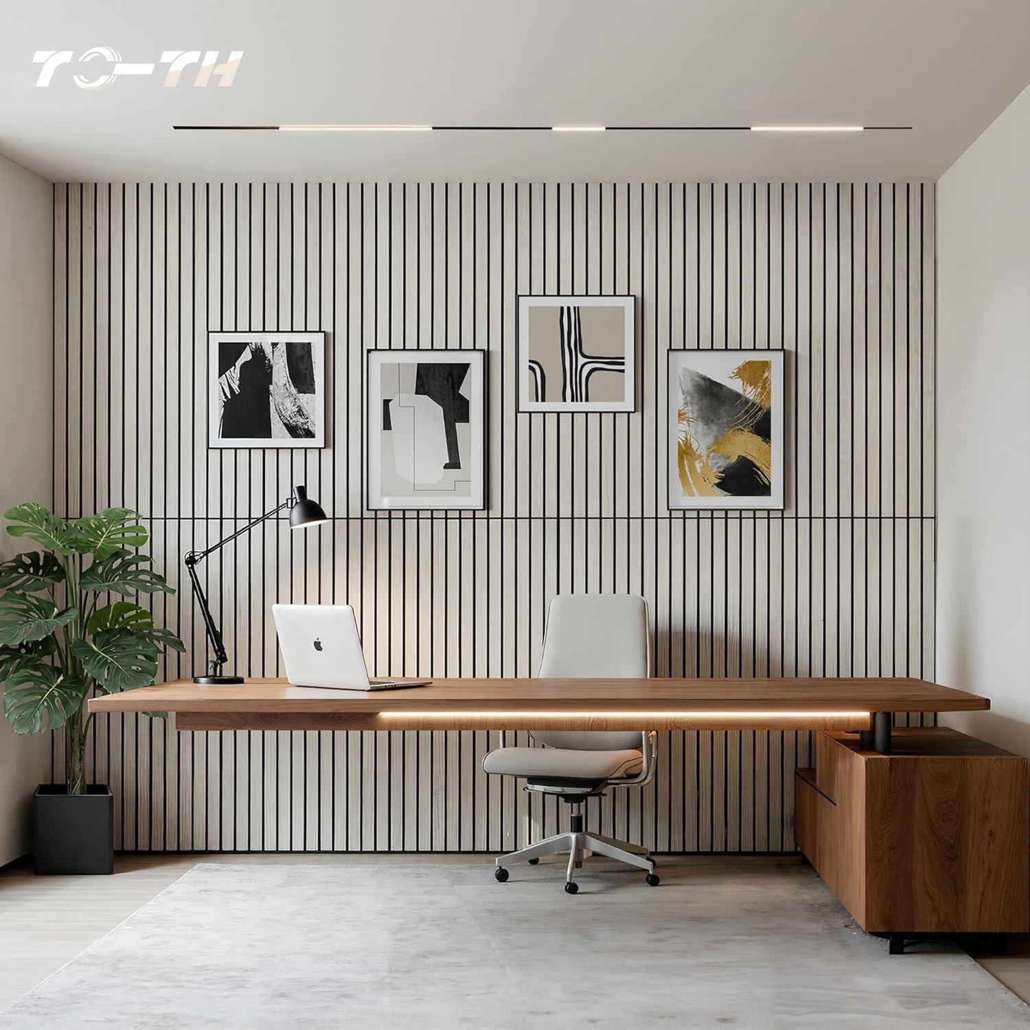 Panel Acústico de Madera TO-TH, 4 Piezas 120x60 cm Aislantes