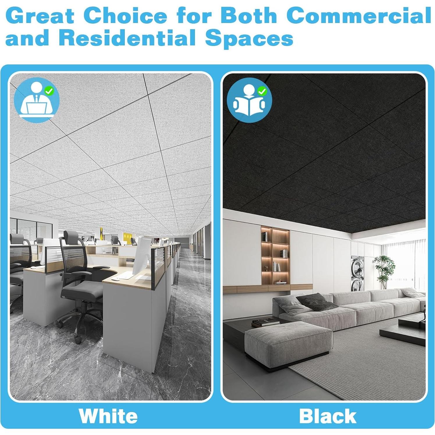 Azulejos Acústicos Art3d 12 Paneles 60x60cm Impermeables