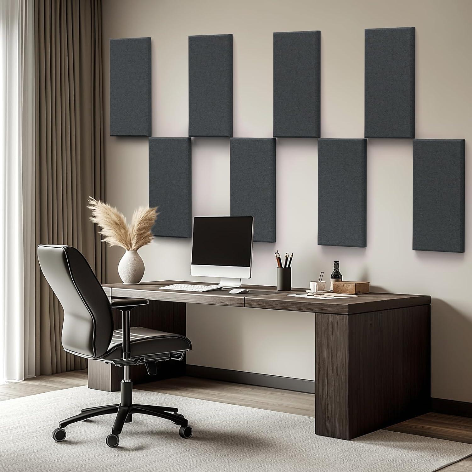 Paneles Acústicos de Pared 4 PCS Gris 60x30 cm Absorbentes