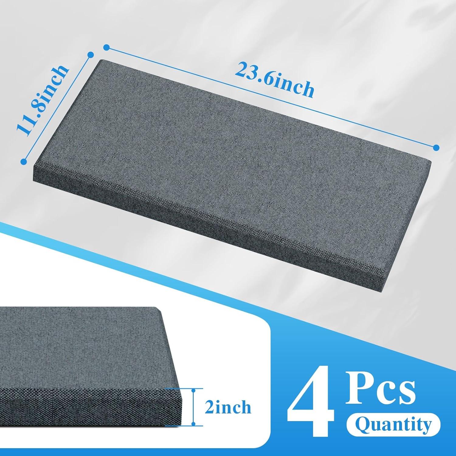 Paneles Acústicos de Pared 4 PCS Gris 60x30 cm Absorbentes