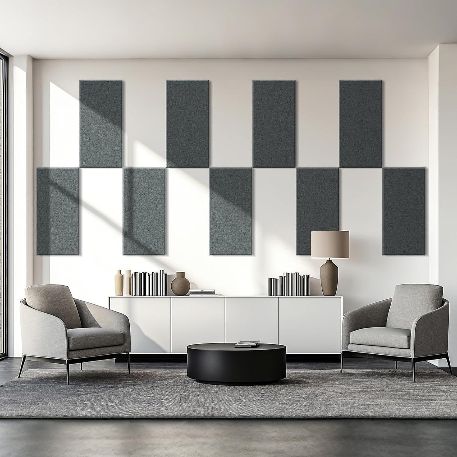 Paneles Acústicos de Pared 4 PCS Gris 60x30 cm Absorbentes