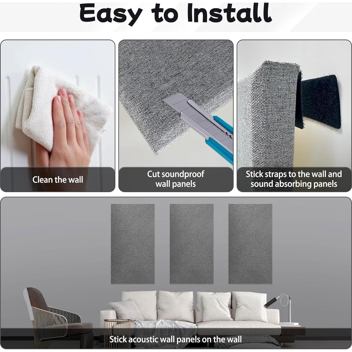 2 Paneles Acústicos Absorbentes de Sonido 119.4x58.4cm Gris