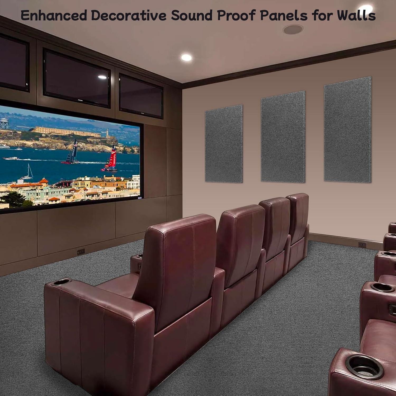 2 Paneles Acústicos Absorbentes de Sonido 119.4x58.4cm Gris