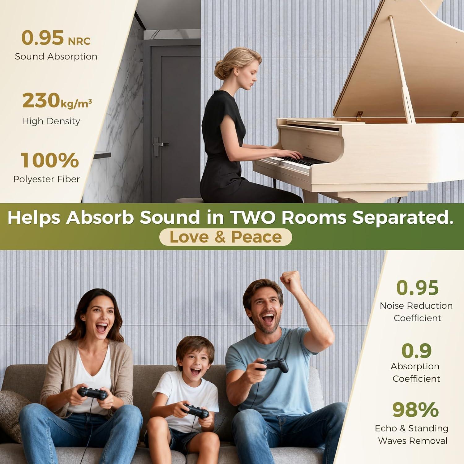 Paneles Acústicos de Pared 120x60 cm Doble Capa 8 Pzas Camello