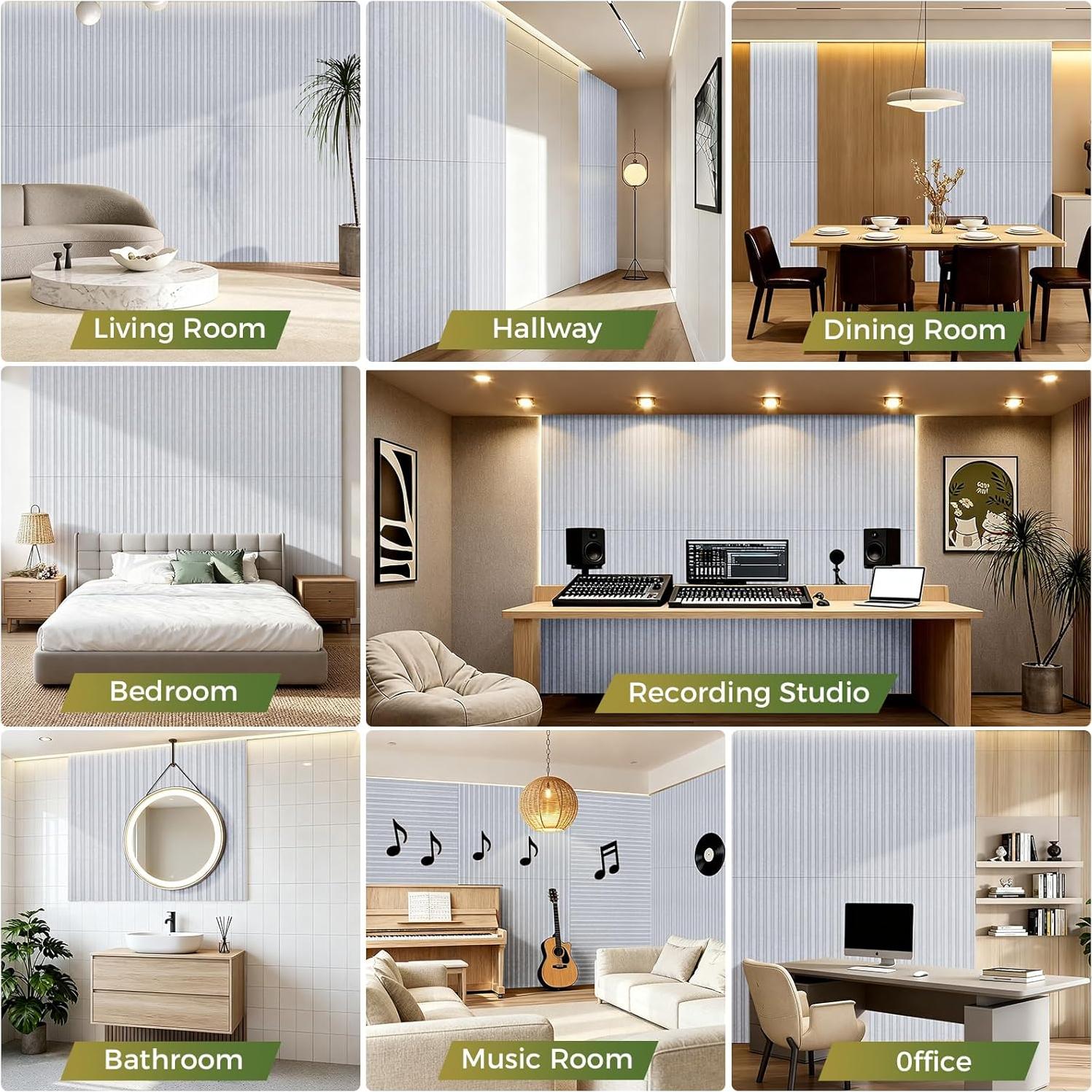 Paneles Acústicos de Pared 120x60 cm Doble Capa 8 Pzas Camello