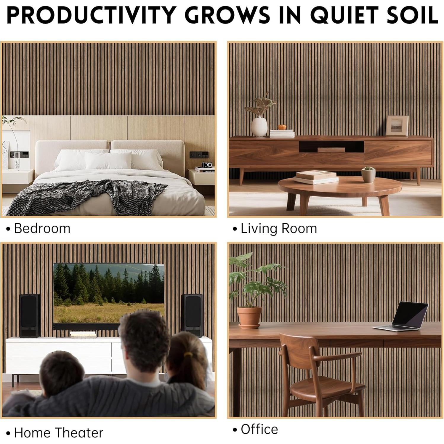 Paneles Acústicos de Madera RITOLLO 2 Piezas 240x28 cm Nogal