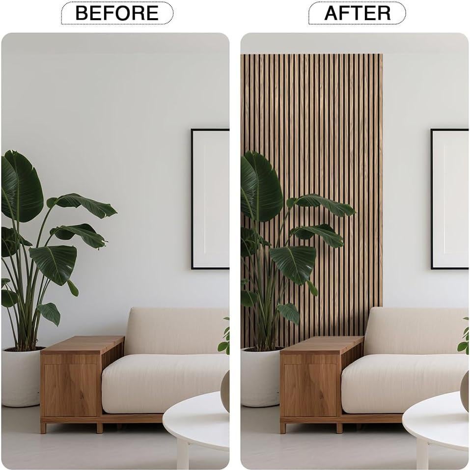 Paneles Acústicos de Madera Nogal - Paquete de 2, 120x60cm