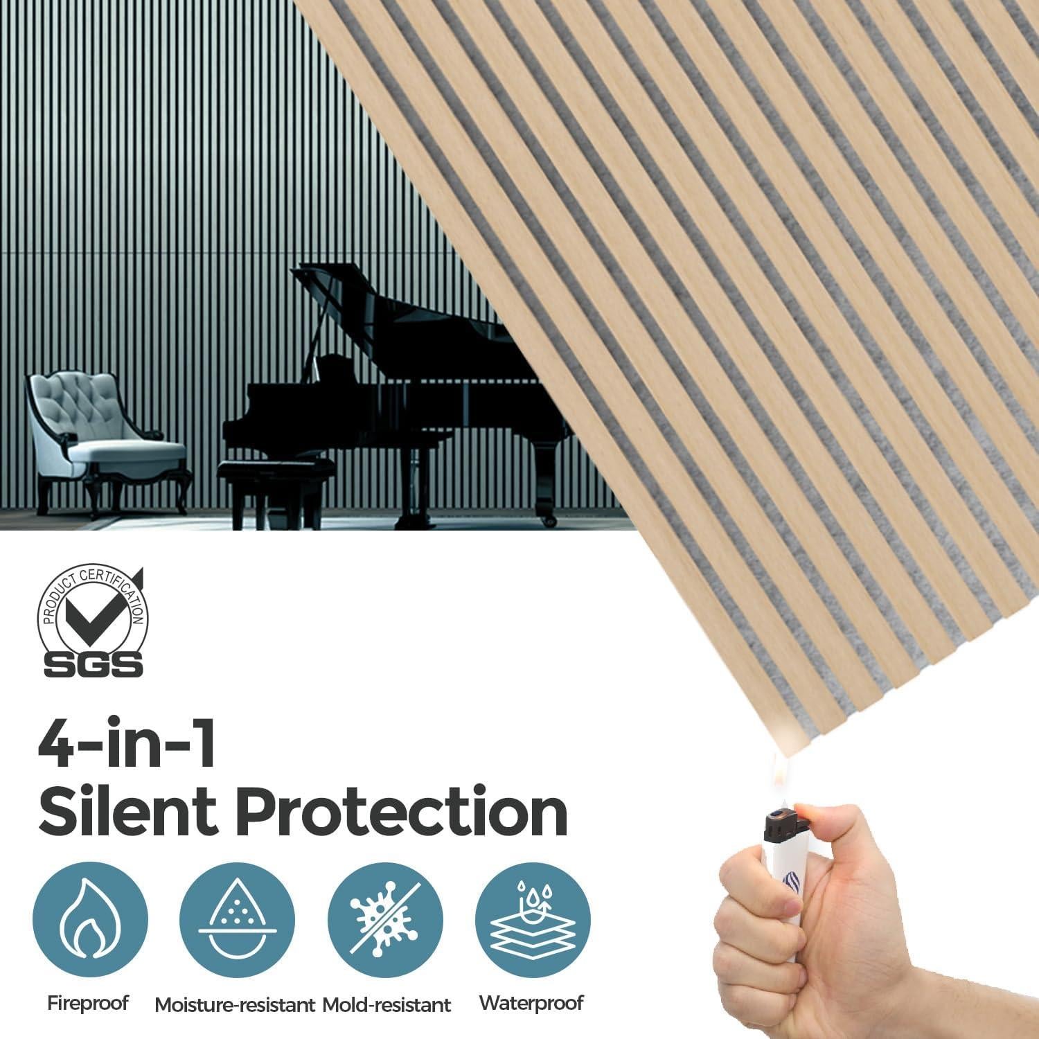 Paneles Acústicos de Madera AKUMAX 2 Piezas 60x120 cm Roble Clásico