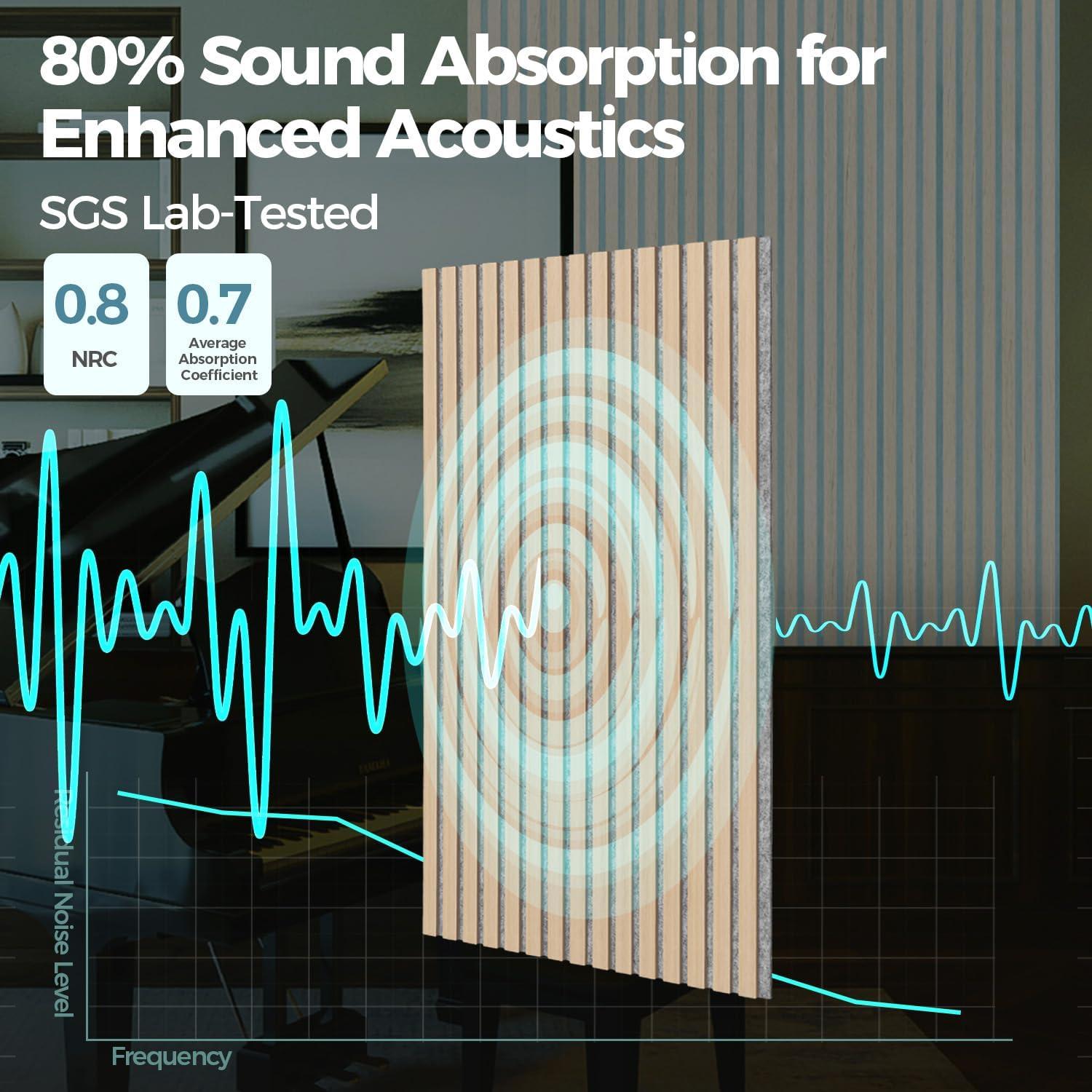 Paneles Acústicos de Madera AKUMAX 2 Piezas 60x120 cm Roble Clásico