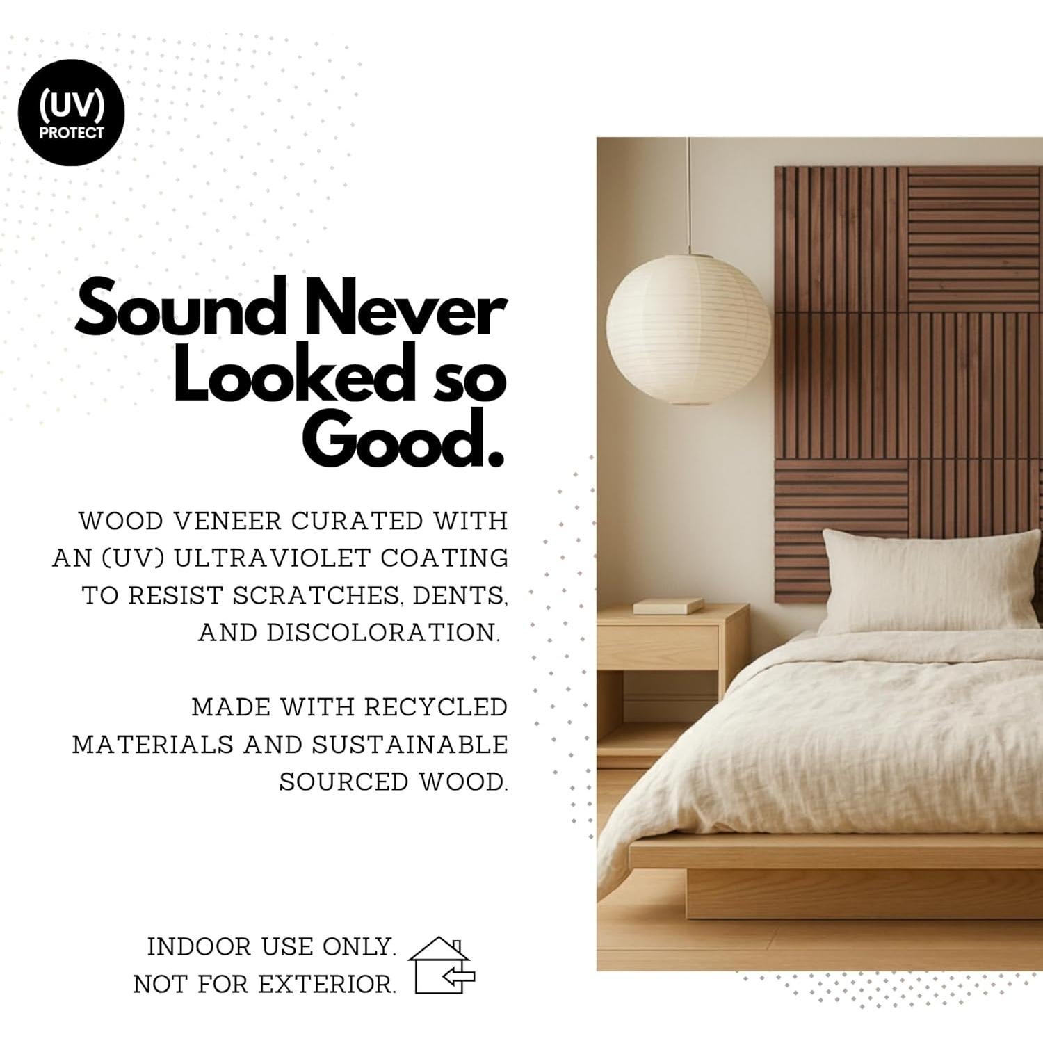 Paneles Acústicos de Madera Autoadhesivos RT60X - 4 Piezas 61x61cm