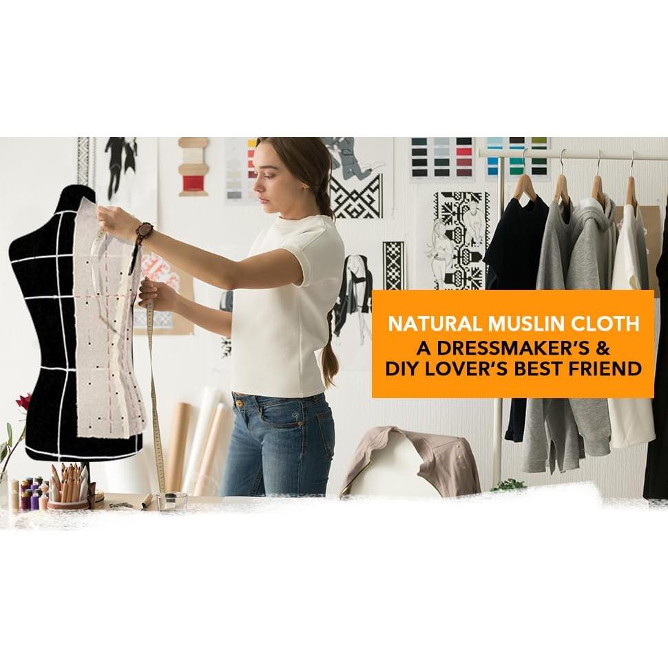 Tela de Muselina 100% Algodón AK Trading 10 Yardas Natural