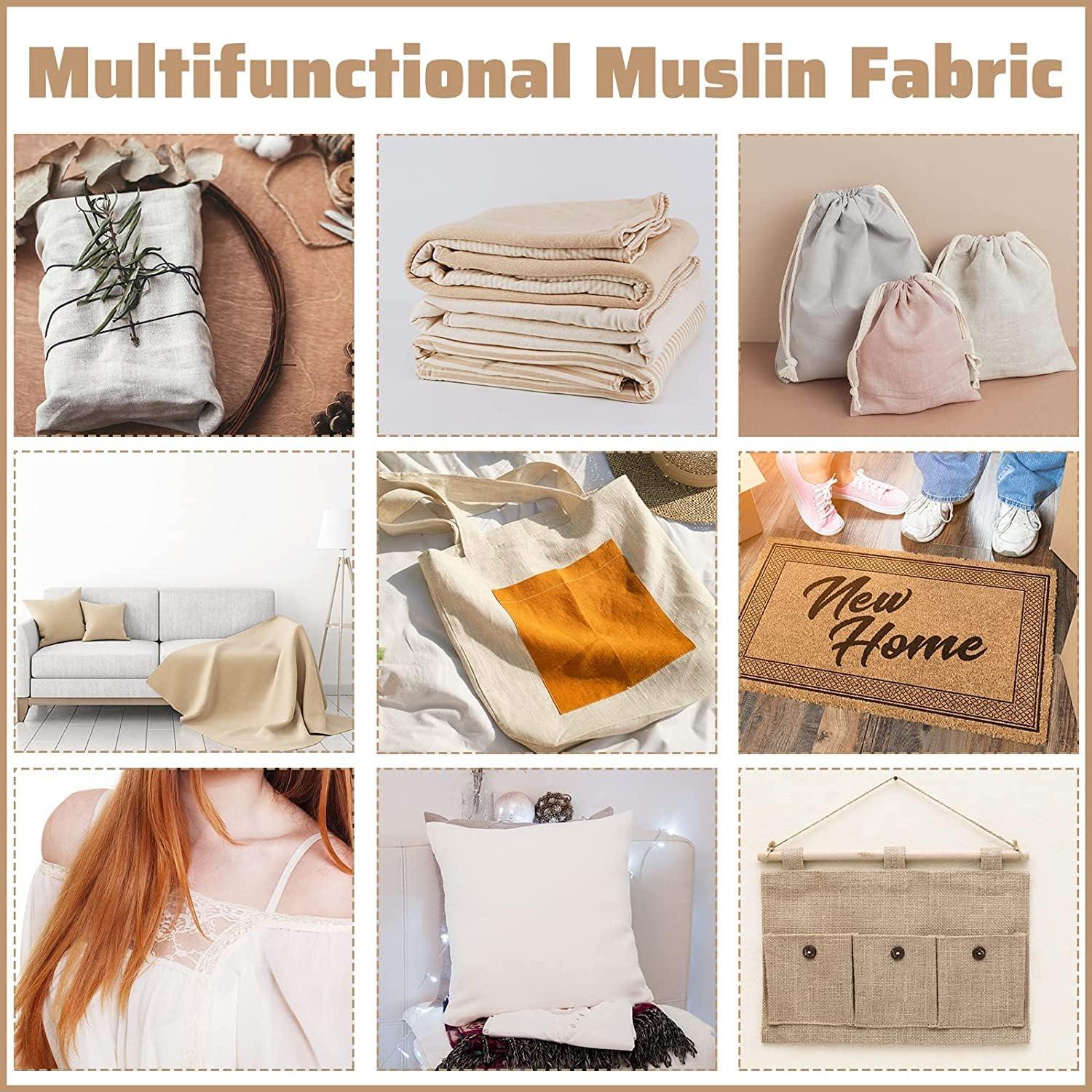 Tela de Muselina 100% Algodón AK Trading 10 Yardas Natural