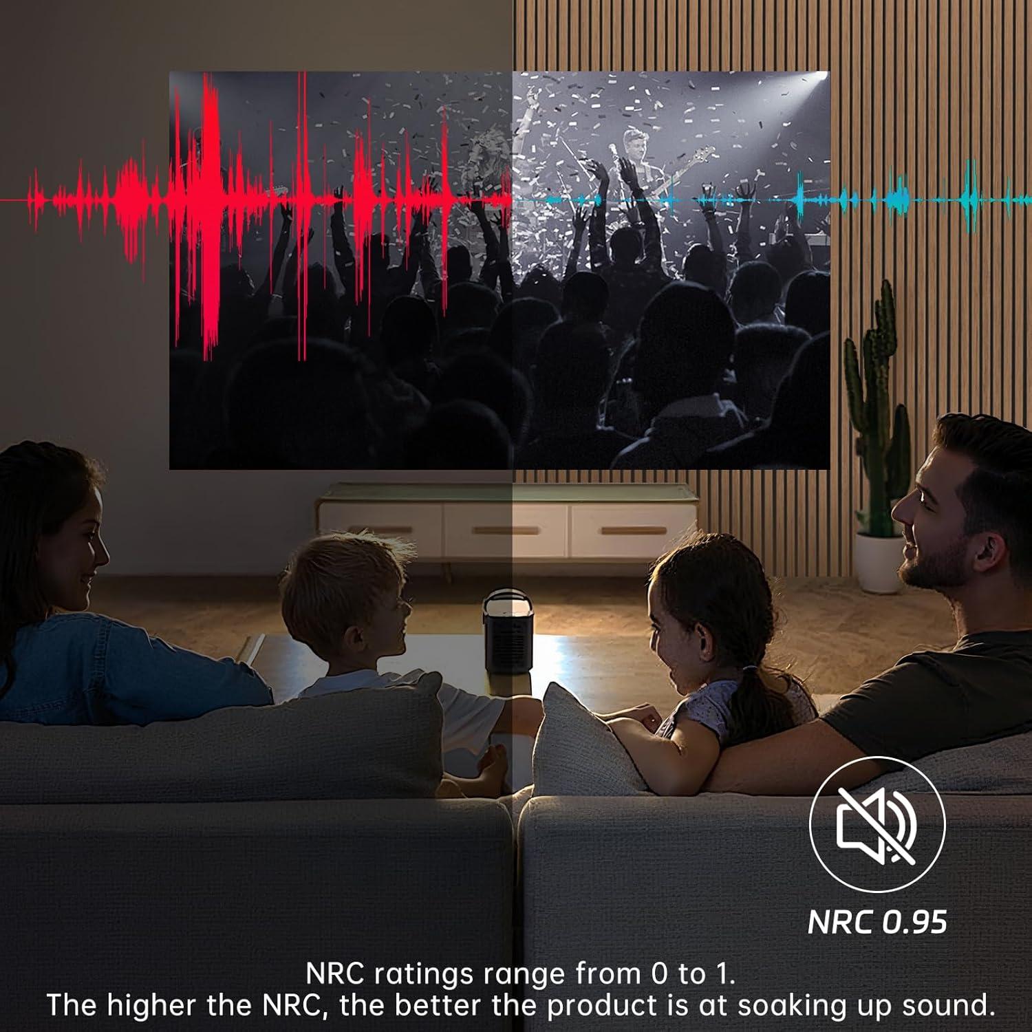 Paquete de 4 Paneles Acústicos de Madera Nogal 240x28 cm