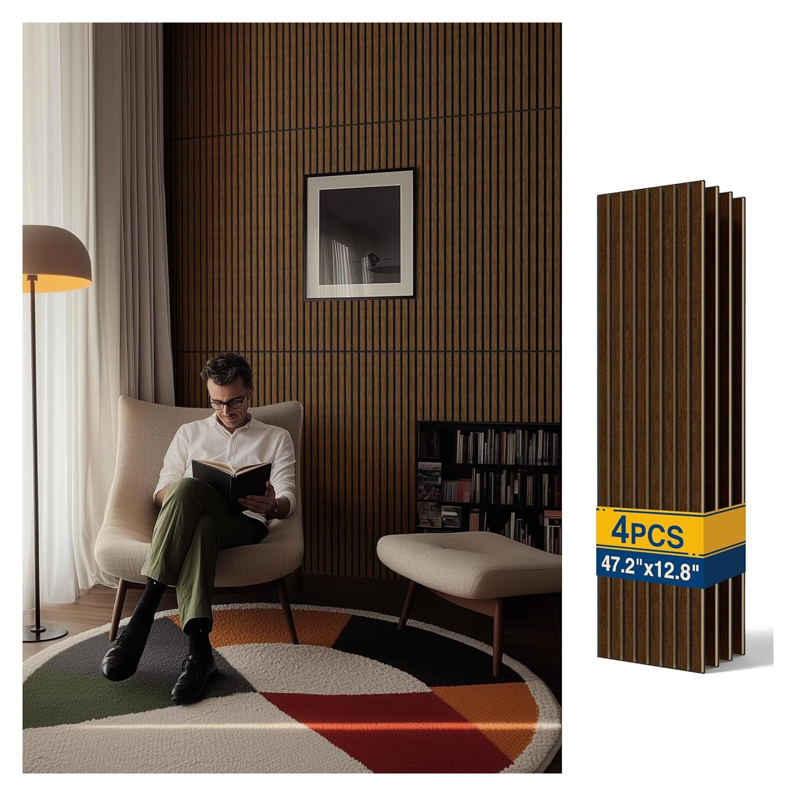 Paneles Acústicos de Madera Reverbeon 4 Piezas 120x32.5 cm