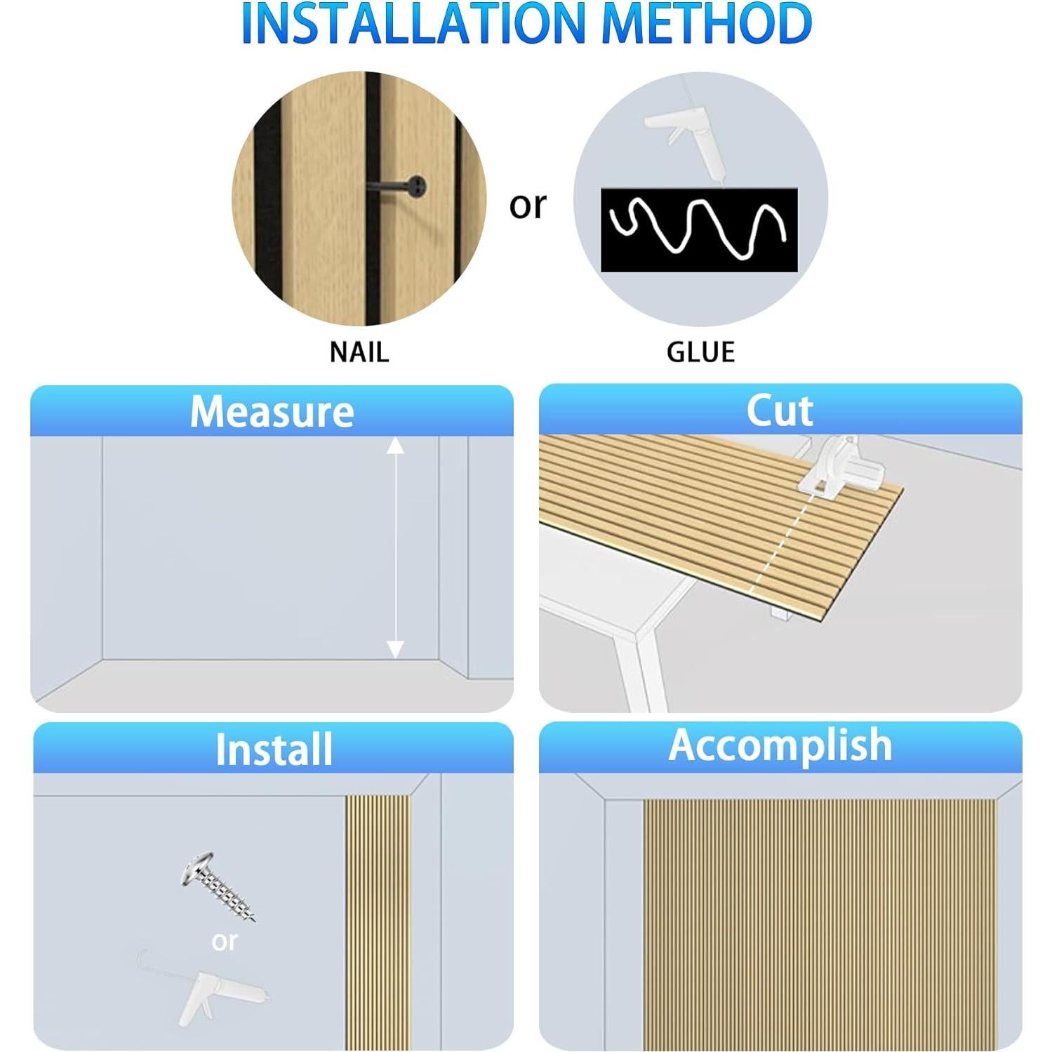 Paneles Acústicos de Pared Taaizau 4 Piezas Nuez Natural 121.9x61 cm
