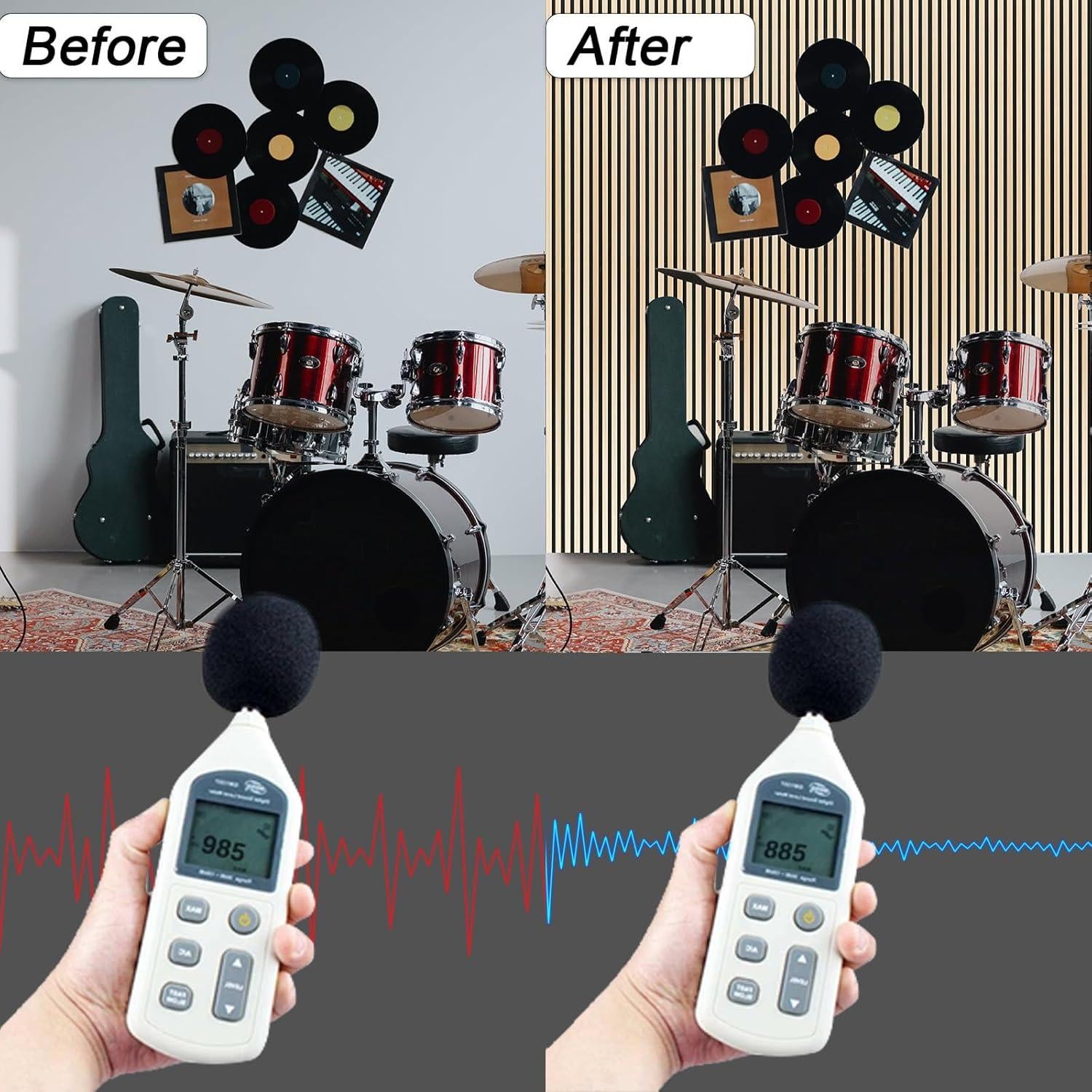 Paneles Acústicos de Madera NeatiEase 6 Piezas Roble Natural