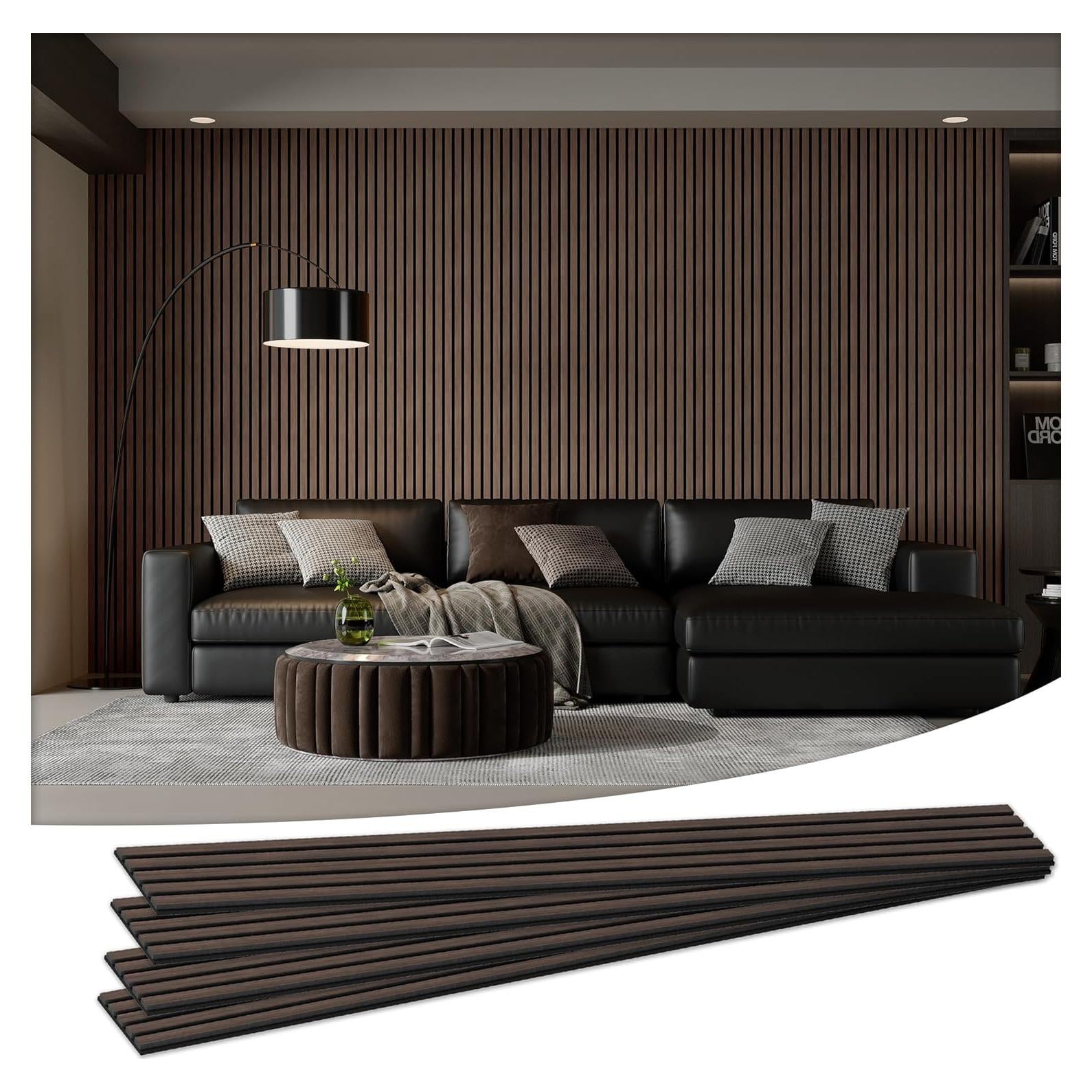 Paneles Acústicos de Madera LDB 4 Piezas 238.8x32 cm Nogal