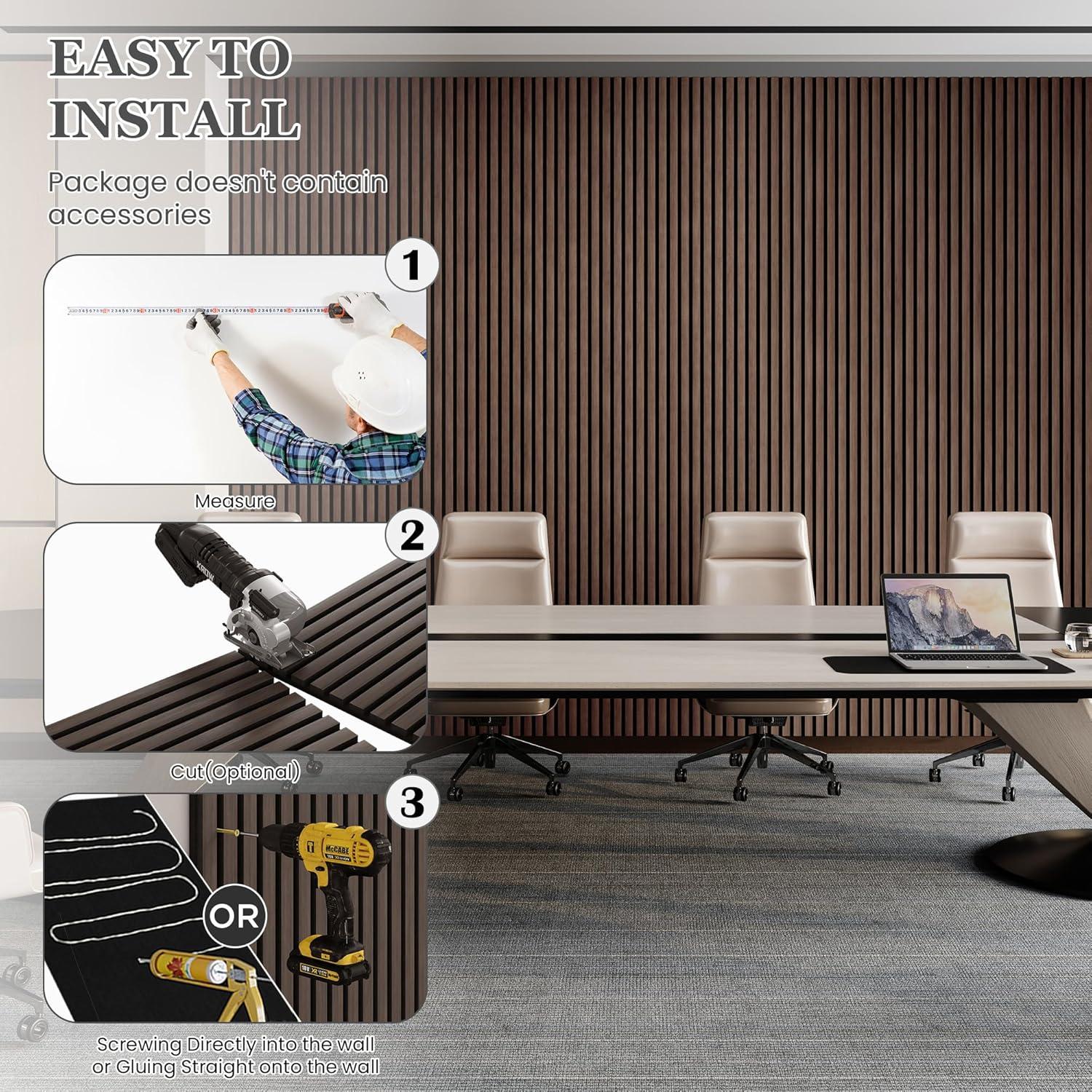 Paneles Acústicos de Madera LDB 4 Piezas 238.8x32 cm Nogal