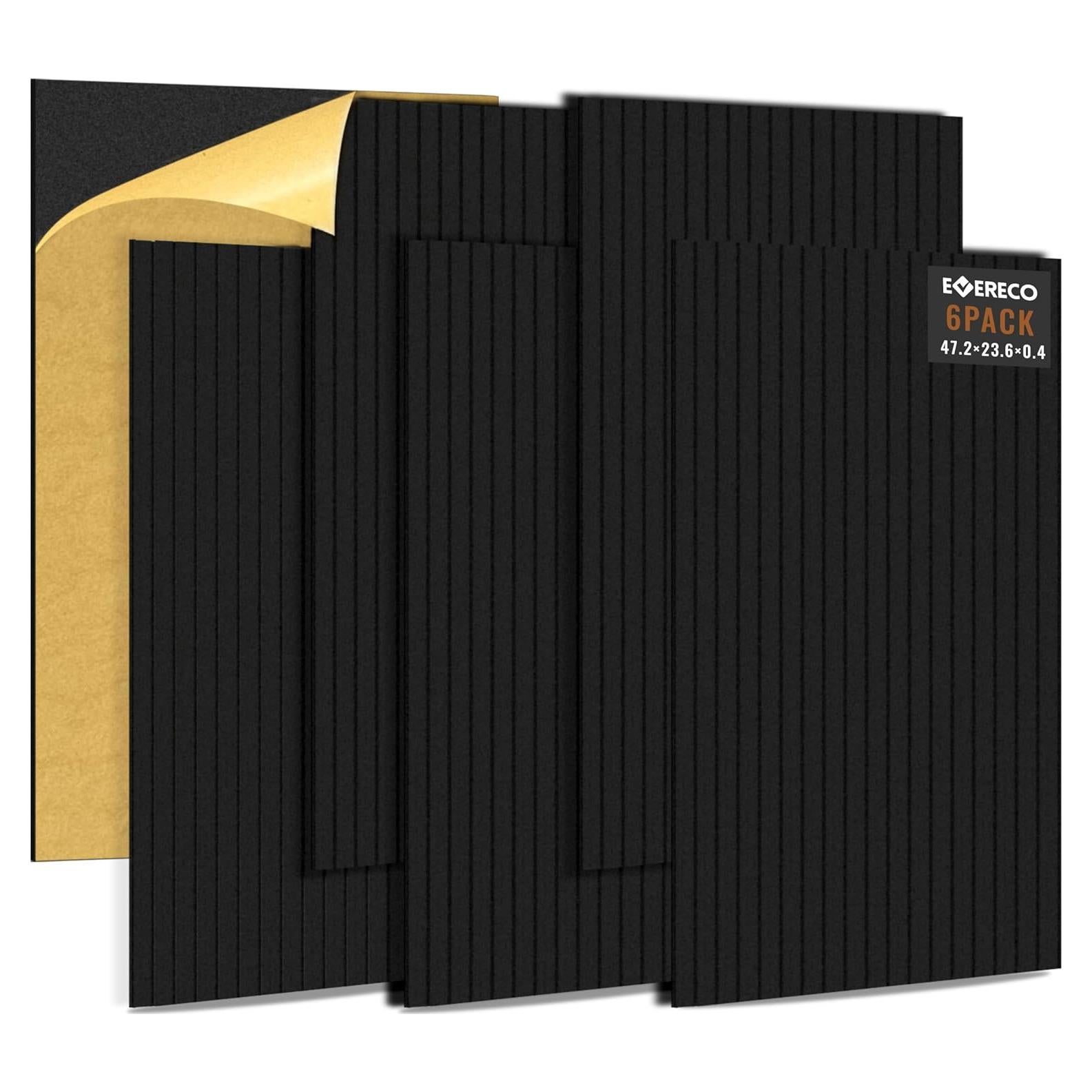 Paquete de 6 Paneles Acústicos 120x60 cm Aislantes Negro