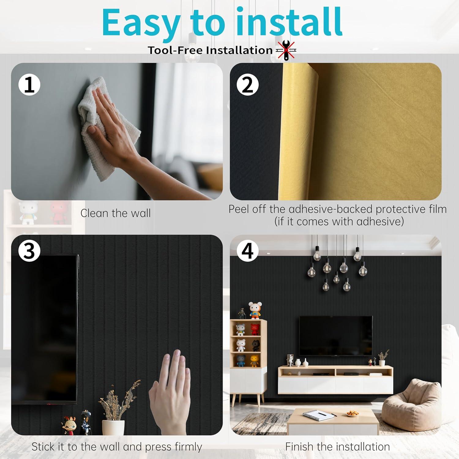 Paquete de 6 Paneles Acústicos 120x60 cm Aislantes Negro