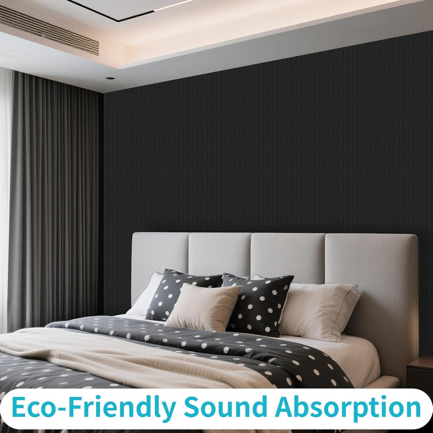 Paquete de 6 Paneles Acústicos 120x60 cm Aislantes Negro