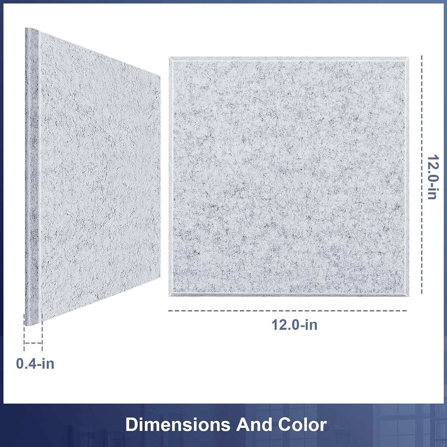 Paquete de 12 Paneles Acústicos de Espuma 30.48x30.48cm Gris