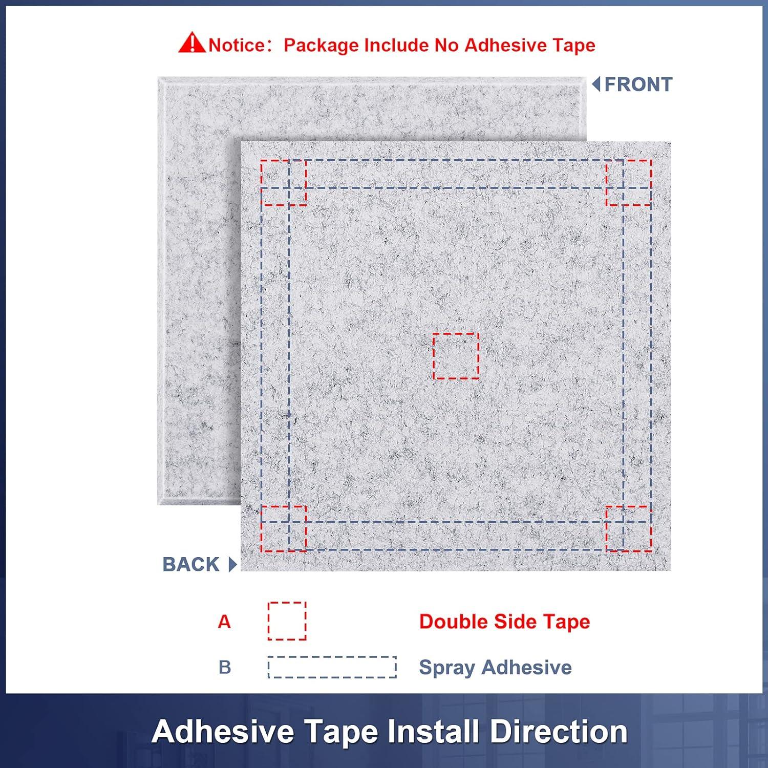 Paquete de 12 Paneles Acústicos de Espuma 30.48x30.48cm Gris