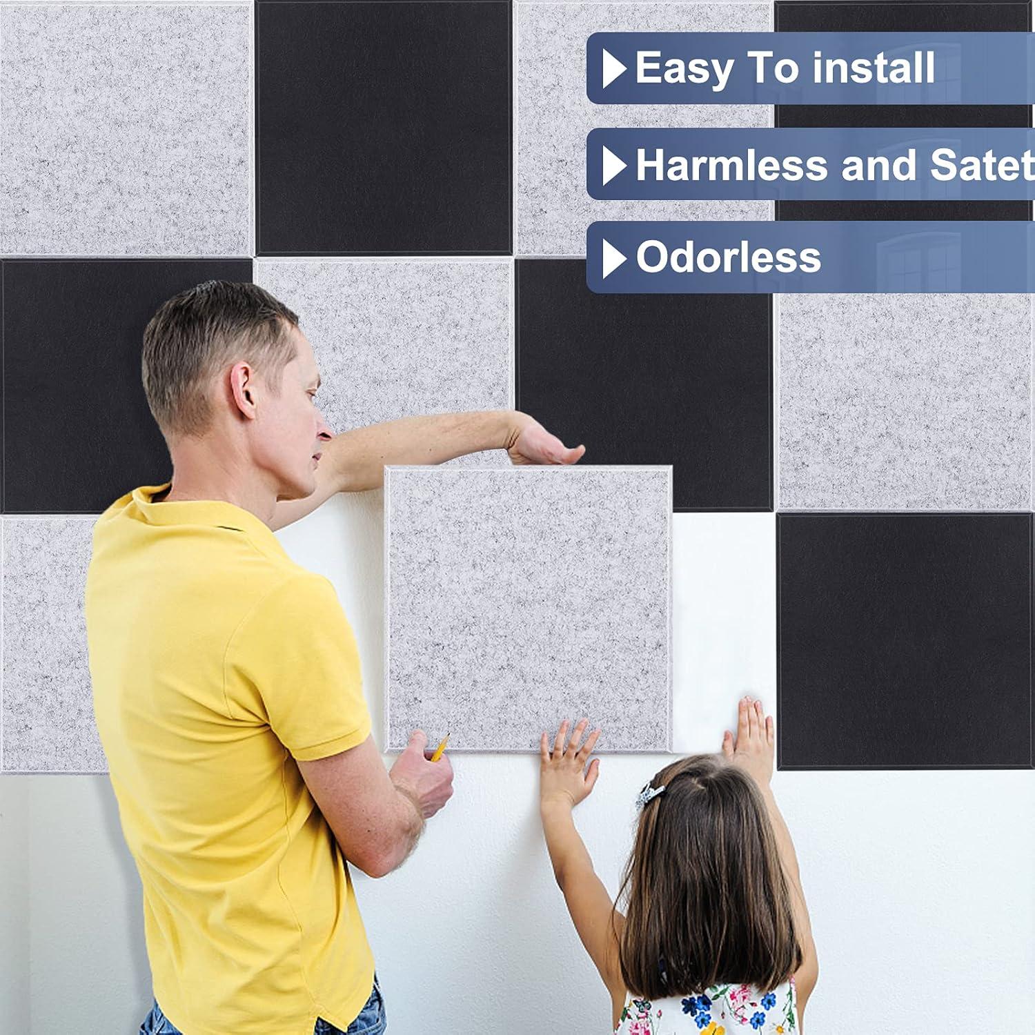 Paquete de 12 Paneles Acústicos de Espuma 30.48x30.48cm Gris