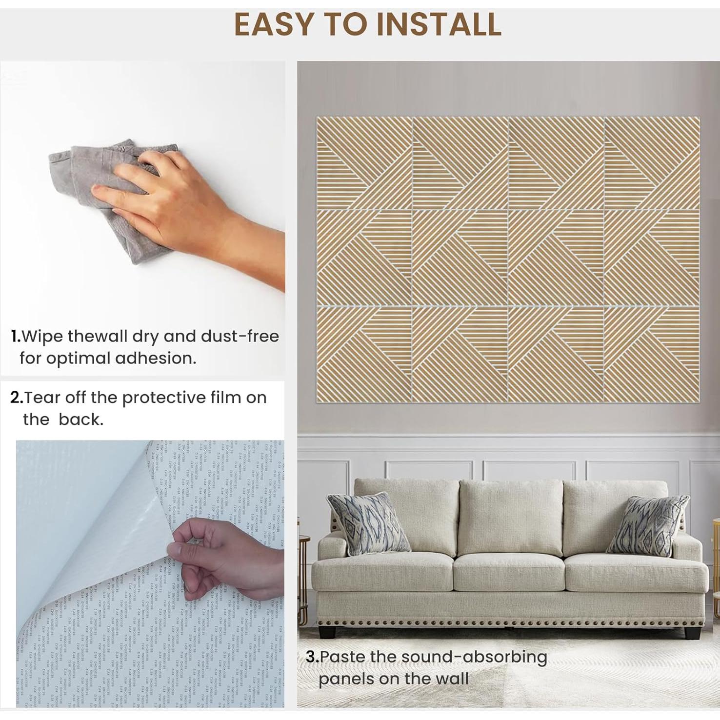 Paneles Acústicos Foritrue 6 Piezas 60x60 cm Autoadhesivos