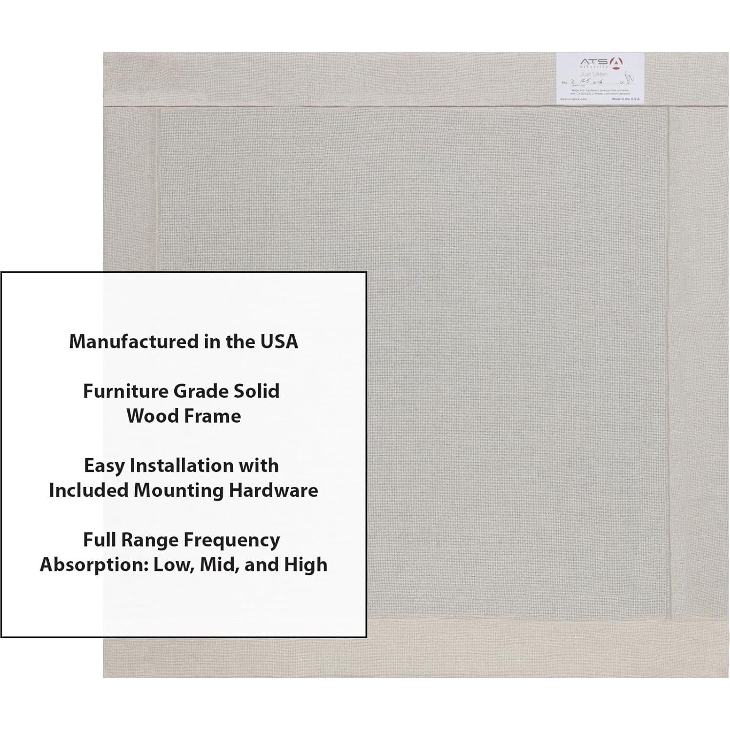 Panel Acústico Absorbente ATS Acoustics 61x61 cm Lino