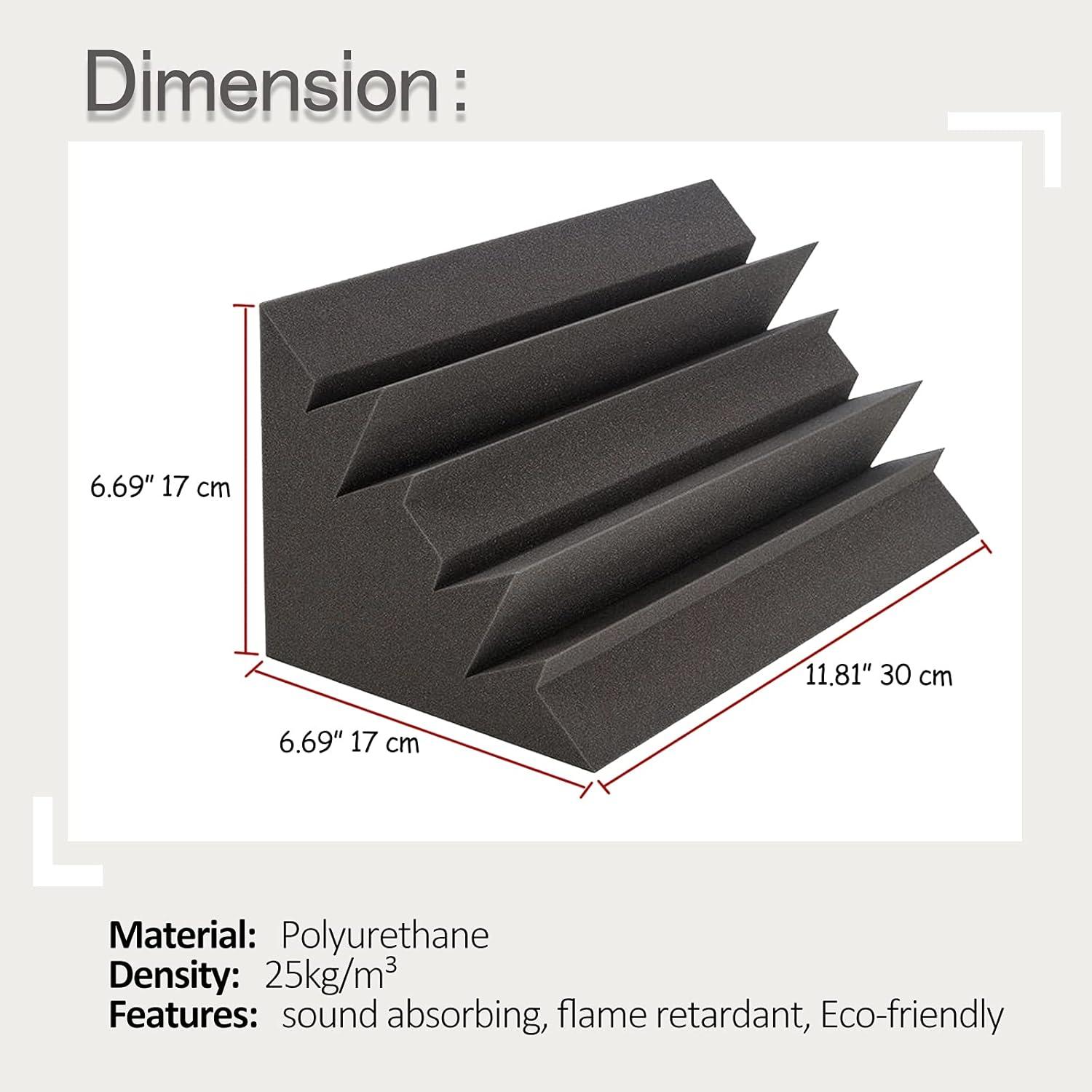 Trampas de Bajo Acústicas 12 Piezas Poliuretano 30.48x17.78cm