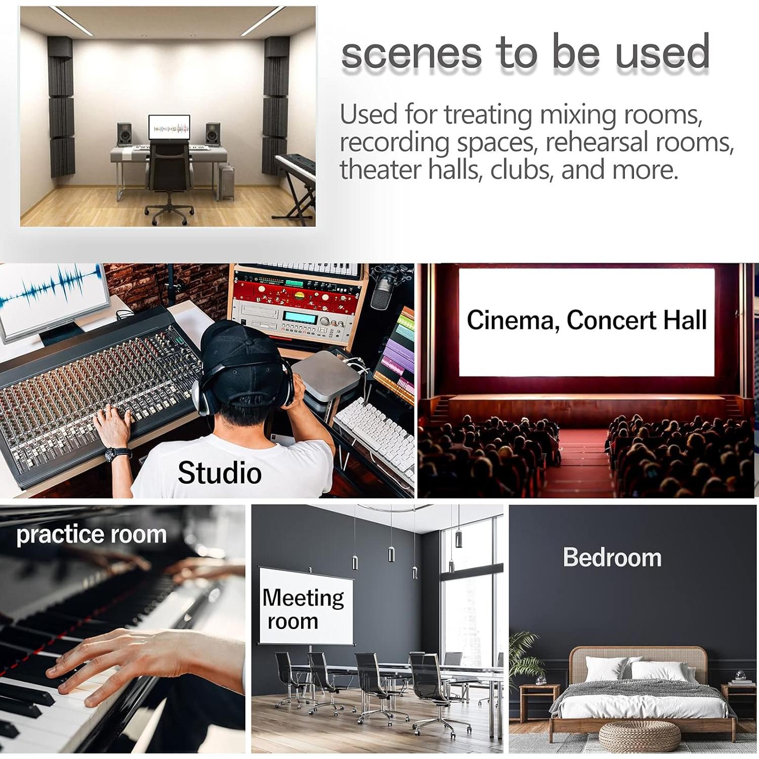 Trampas de Bajo Acústicas 12 Piezas Poliuretano 30.48x17.78cm