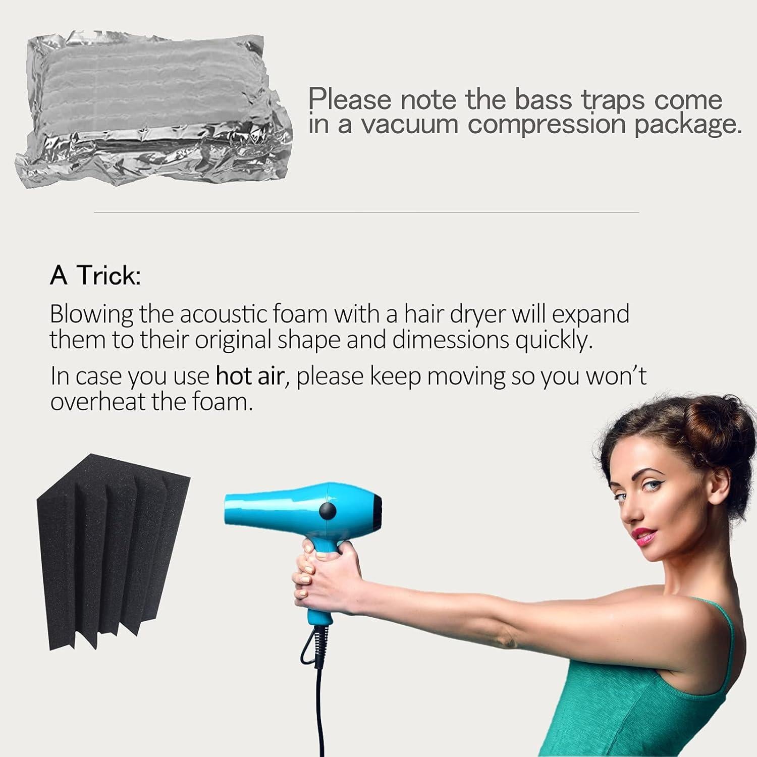 Trampas de Bajo Acústicas 12 Piezas Poliuretano 30.48x17.78cm