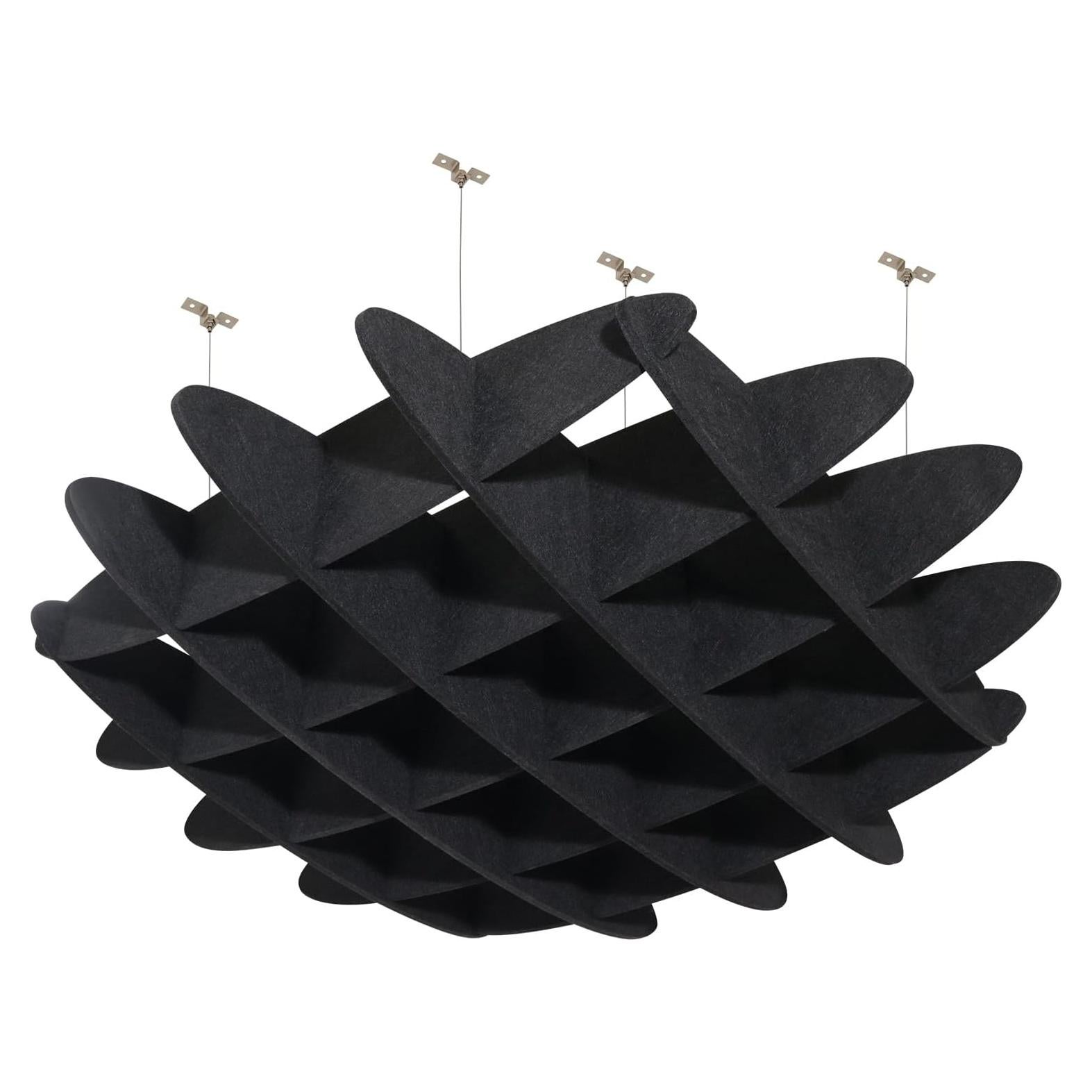 Panel Acústico Colgante POOMEL Waffle Negro 1.96m