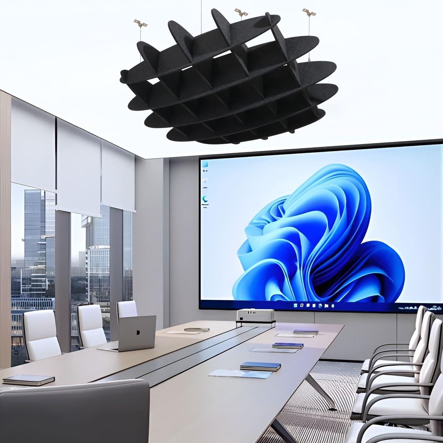 Panel Acústico Colgante POOMEL Waffle Negro 1.96m