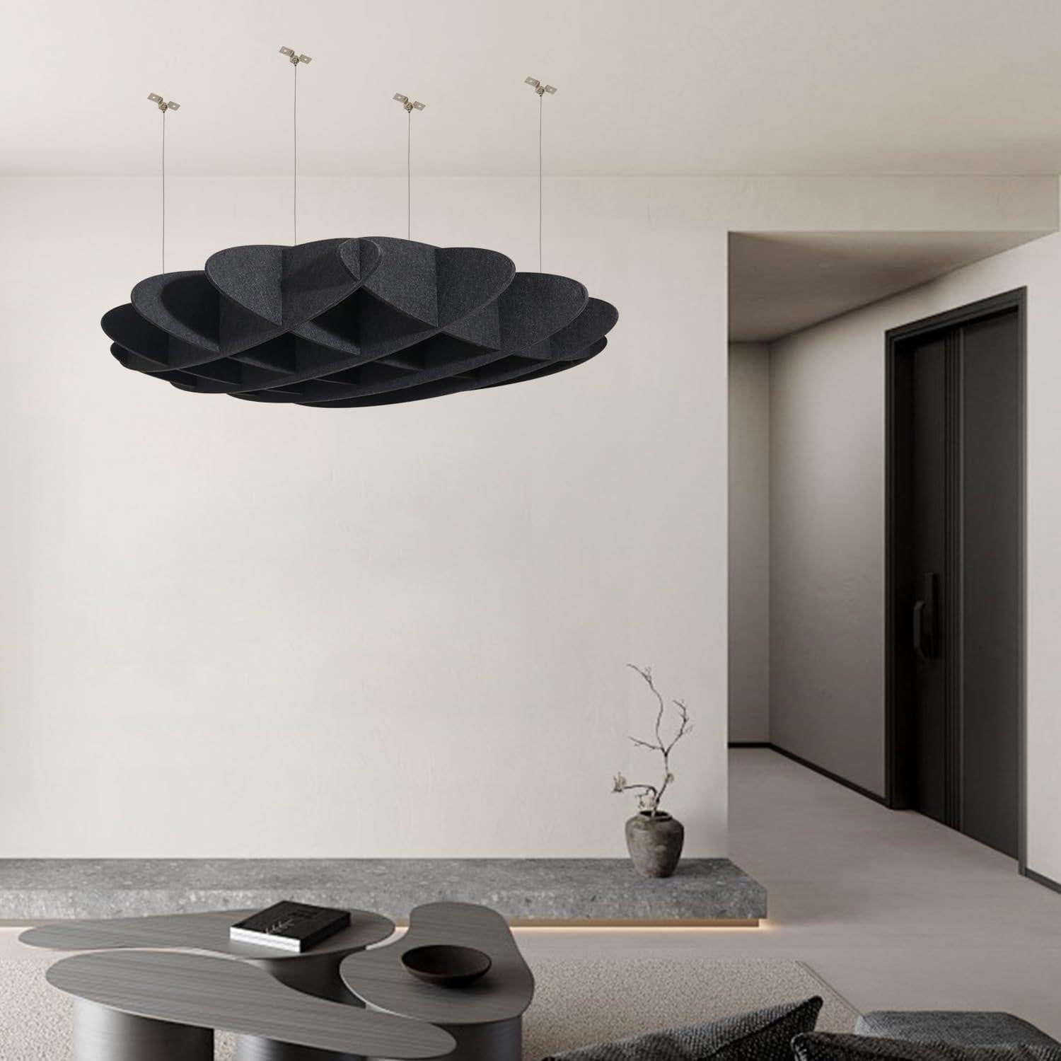 Panel Acústico Colgante POOMEL Waffle Negro 1.96m