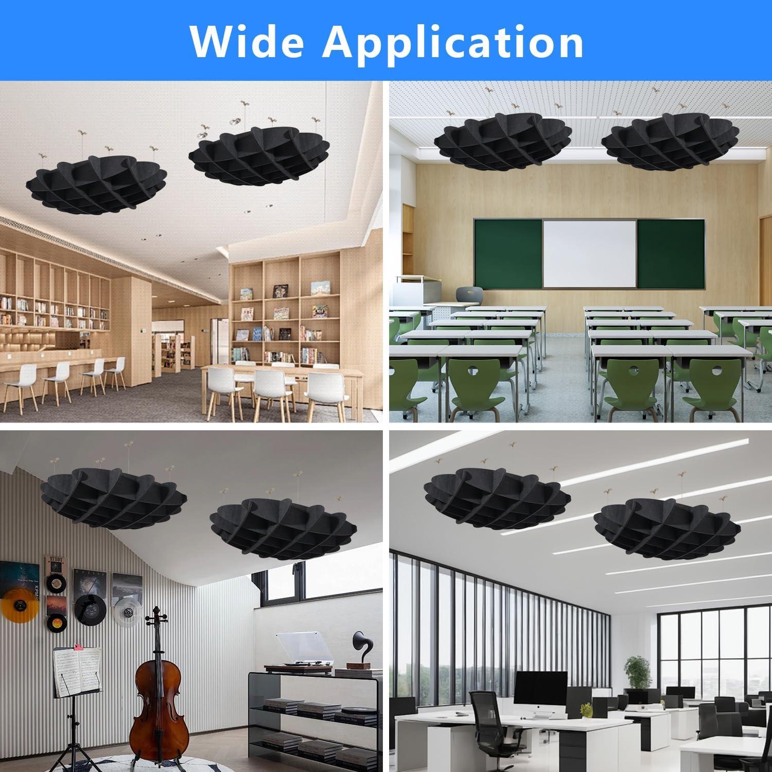 Panel Acústico Colgante POOMEL Waffle Negro 1.96m