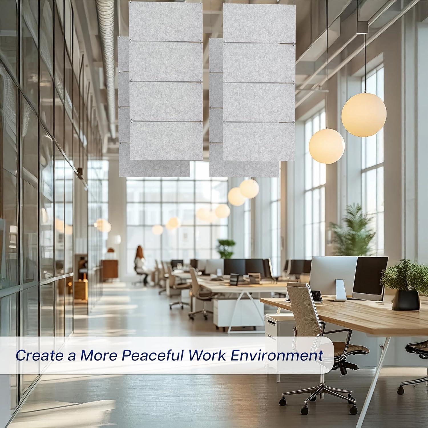 Paneles Acústicos Colgantes VIVO PP-C45G, Absorbente de Sonido 240 cm