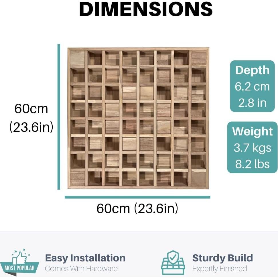 Difusor Acústico de Madera de Pino 60x60cm - PineDiffuser
