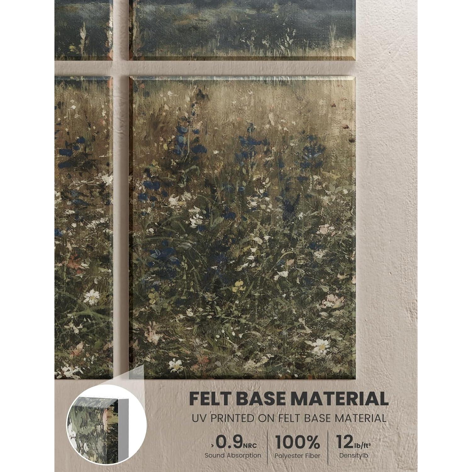 Paneles Acústicos de Arte Champ Fleuri - 8 Piezas 119.38x78.74cm