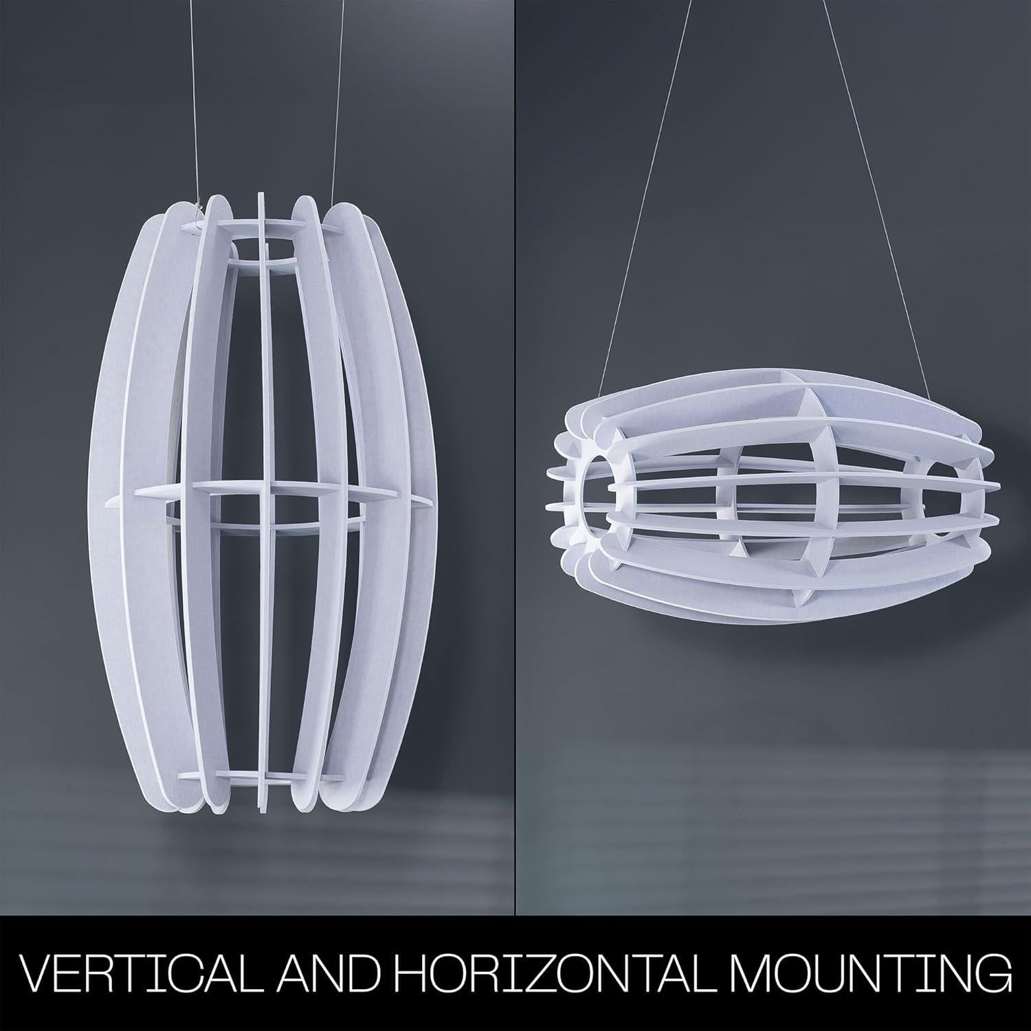 Absorbente Acústico de Techo Ovalado VIVO PP-CW03G Gris Claro