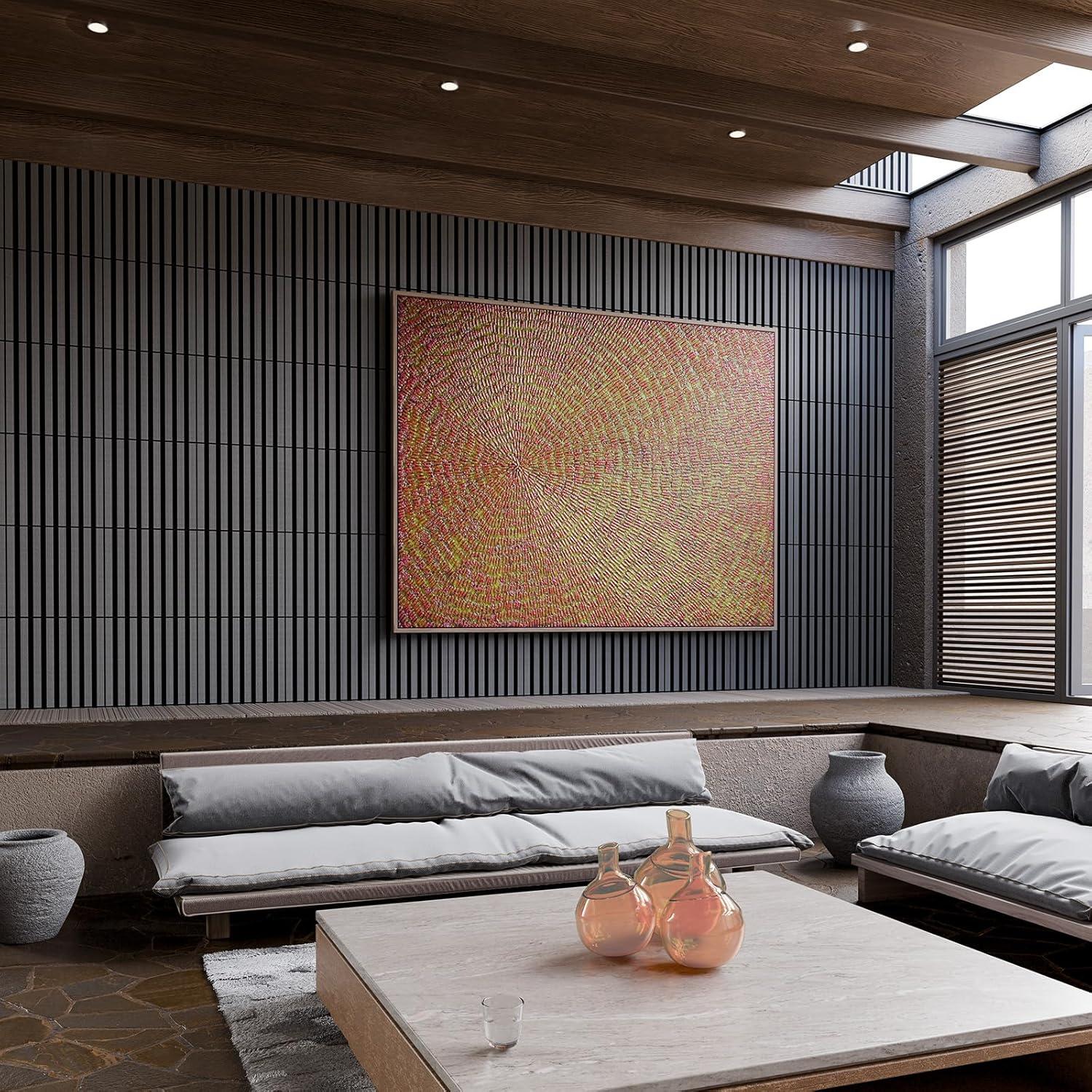 Paneles de Madera 3D Autoadhesivos Geelin 8 Pcs 32x30 cm Gris