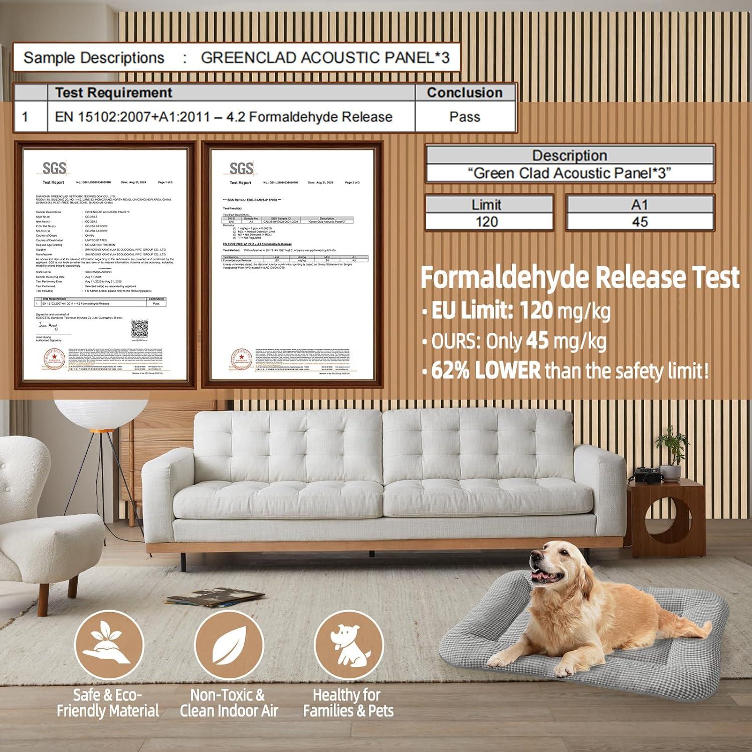 Paneles Acústicos 3D GreenClad Nogal - Paquete de 6 (40x40 cm)