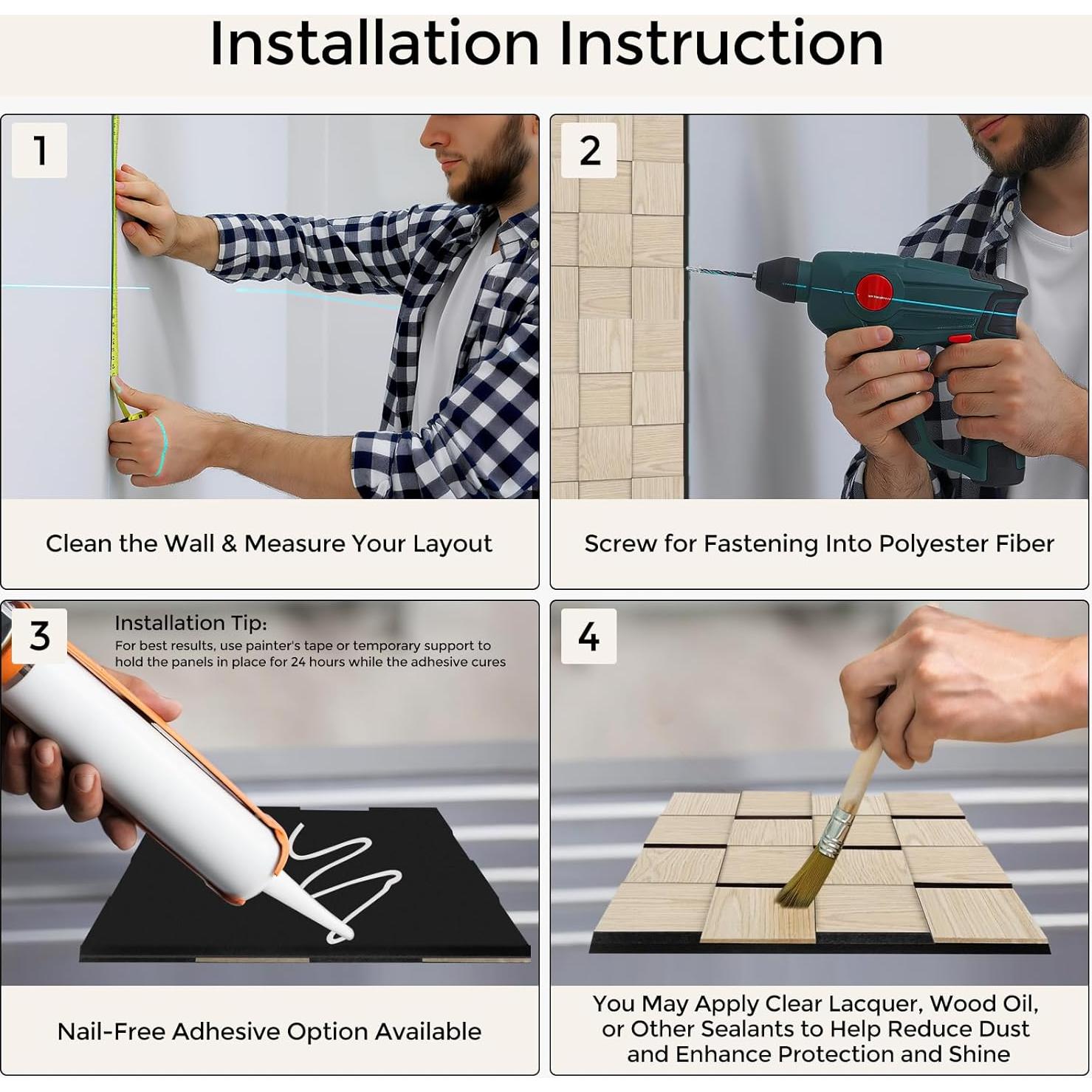 Paneles Acústicos 3D GreenClad Nogal - Paquete de 6 (40x40 cm)