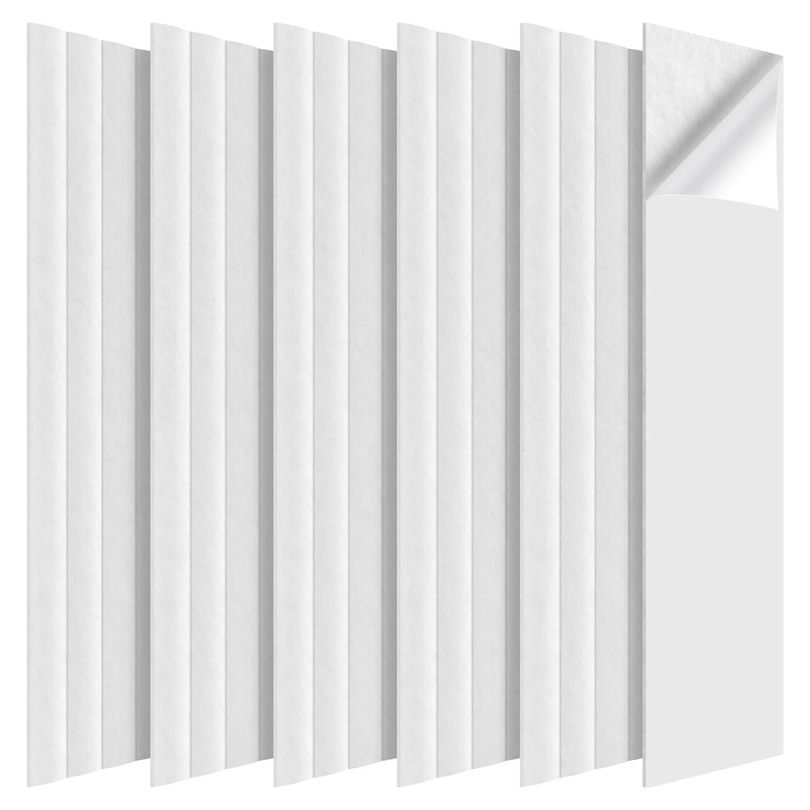 Paquete de 6 Paneles Acústicos 3D Wave Autoadhesivos 120x30cm