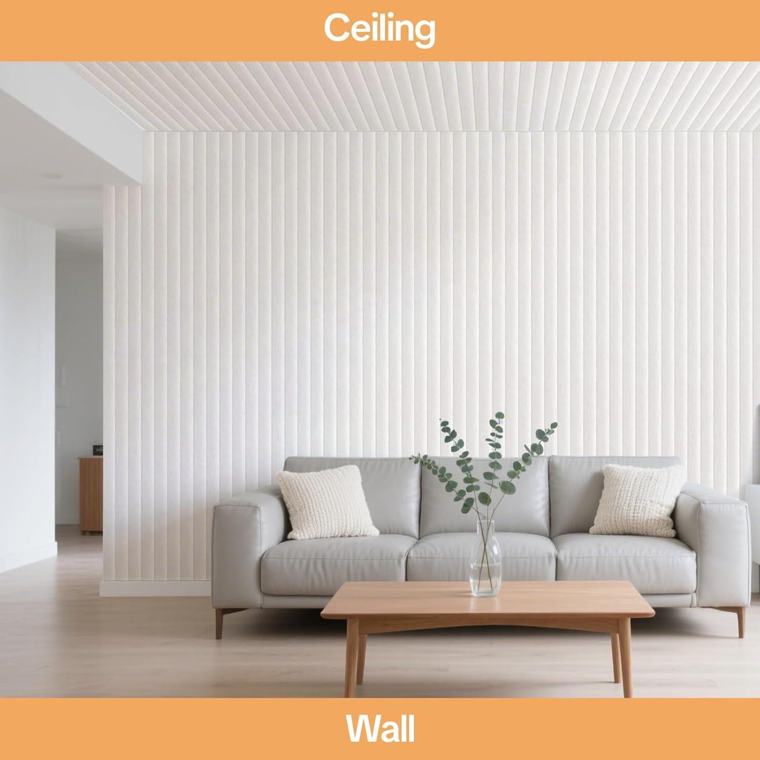 Paquete de 6 Paneles Acústicos 3D Wave Autoadhesivos 120x30cm