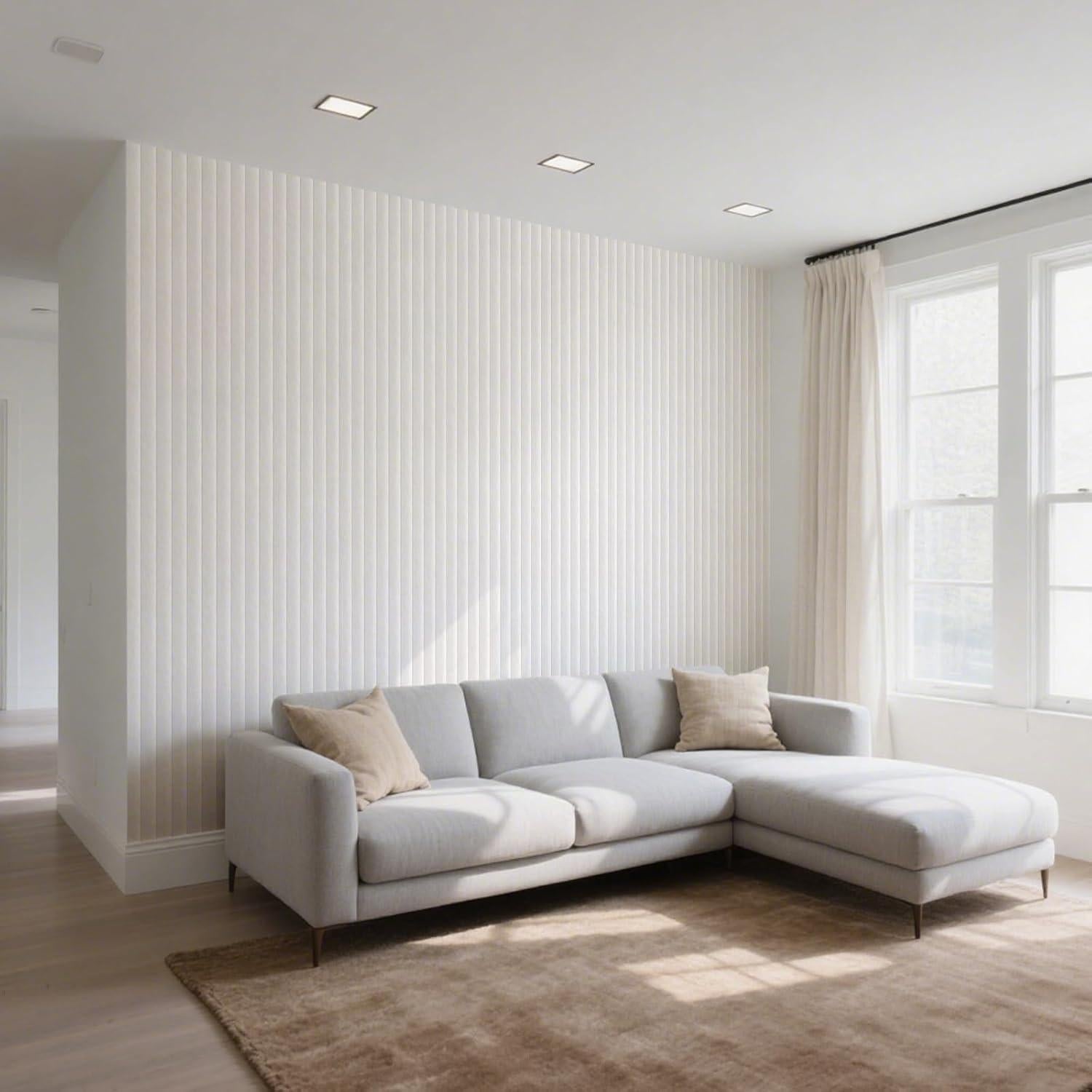 Paquete de 6 Paneles Acústicos 3D Wave Autoadhesivos 120x30cm