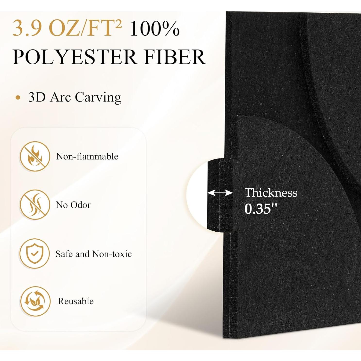 Paneles Acústicos Dollar Boss 8 Piezas 30.5x30.5cm Negro Beige