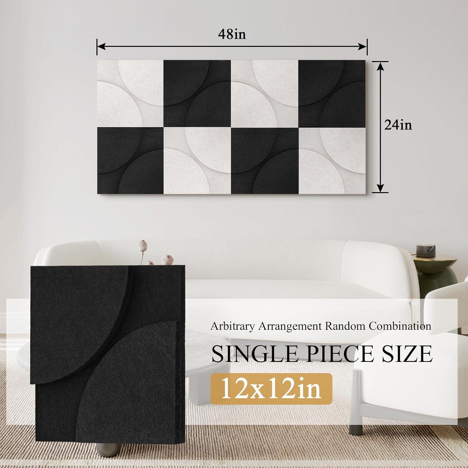 Paneles Acústicos Dollar Boss 8 Piezas 30.5x30.5cm Negro Beige