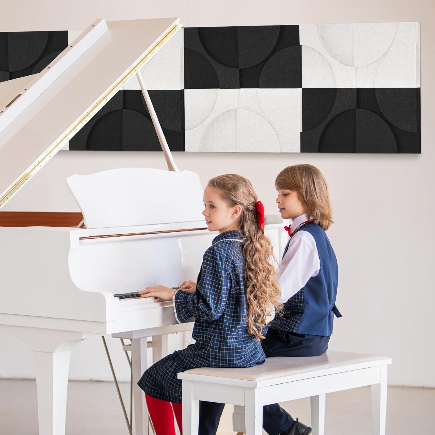 Paneles Acústicos Dollar Boss 8 Piezas 30.5x30.5cm Negro Beige